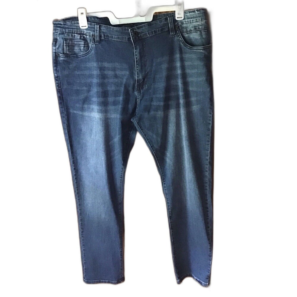 Kenneth Cole Jeans 42/32 Blue Straight Leg 7 Pockets Streetwear Western Cowboy